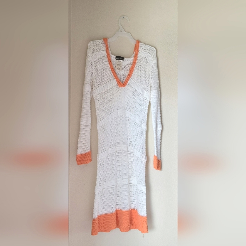 Tommy Bahama Open Weave Net Swim Hooded Beach Cover-Up - XS - EUC